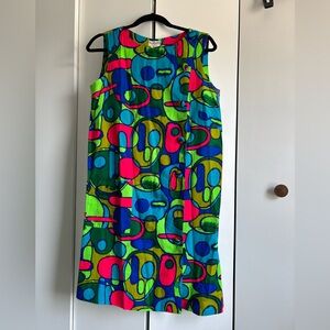 Vintage Abstract Print Mini Dress